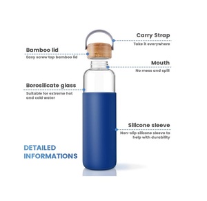 Bouteille d'eau en <span class=keywords><strong>verre</strong></span> borosilicaté sans bpa 750ml bouteille d'eau en silicone pour sodastream - Product Image 3
