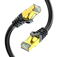 Kabel Ethernet FTP Cat6 Cat6A Cat7 Cat8 Berkualitas Tinggi OEM Permintaan Tinggi dengan Selubung PVC RJ45 Patch Cord untuk Jaringan LAN Laris Manis