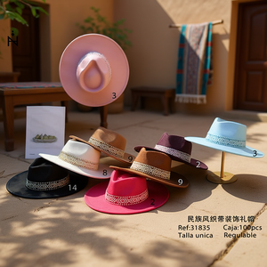 Sombrero de Lana con Diseño Geométrico Étnico Z, Ajustable, Unisex, para Todas las Temporadas - Product Image 4