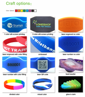 Bracelet en silicone RFID 13,56 MHz personnalisé, réglable, étanche, sans contact, bracelet NFC en silicone