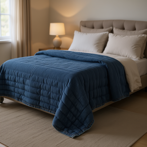 Manta de mezclilla Everest King Size, gruesa, reversible, con forro de sherpa, textil para el hogar - Product Image 2