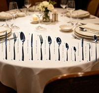 Ensemble de couverts en acier inoxydable de qualité alimentaire en gros, personnalisable avec LOGO, pour mariage, fête, camping