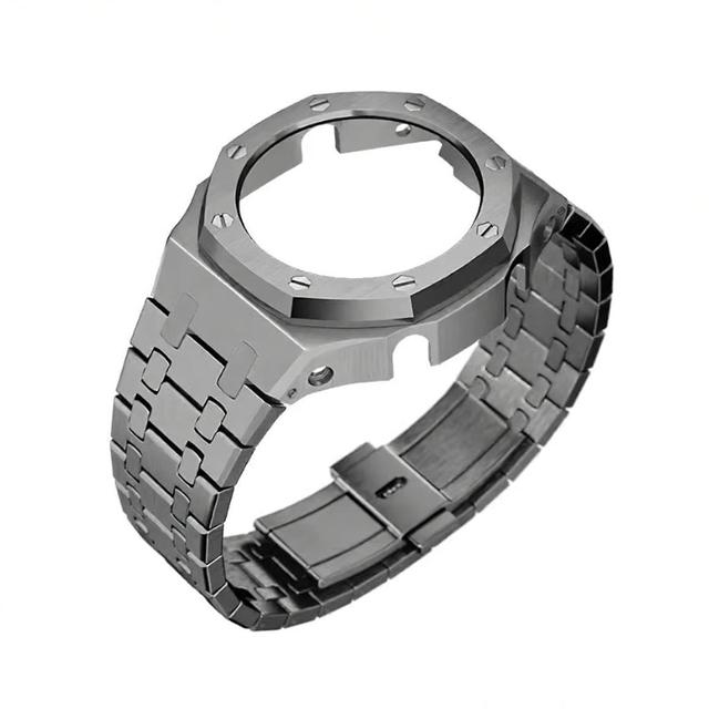 Lionorm Ga2100 Mod Kit Premium Stainless Steel case with Silicone Watch Band for Casio G Shock Ga 2110 Modifcation Kits