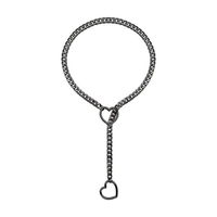 <strong>Best</strong> <strong>Selling</strong> Punk Style Heart Pendant <strong>Necklace</strong> Cuban Chain <strong>Necklace</strong> Adjustable Stainless Steel <strong>Gothic</strong> Jewelry for Men Women