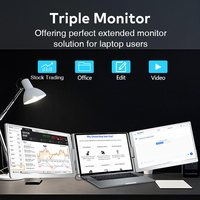 Monitor portátil empresarial de 16 pulgadas más vendido para computadoras portátiles de 12 a 18.5 pulgadas, monitor dual/triple, solo con un solo cable conectado