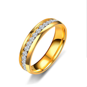 Niche Titanium Steel Single Row Diamond-studded <b>Ring</b> Stainless Steel <b>Couple</b> <b>Rings</b> Ornament Wholesale - Product Image 3