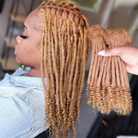 Extensions de cheveux en vrac 100 % naturels, faits à la main, 0,6 cm, afro crépus colorés avec pointes bouclées, pour tresses au crochet