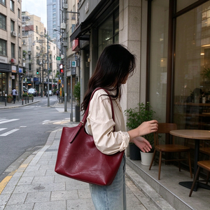 Bolsos de Mano Grandes para Mujer, de PU, Estilo Vintage, con Cierre de Cremallera, para Compras o Trabajo, Casuales y Sencillos - Product Image 4