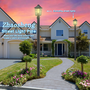 Cột đèn năng lượng mặt trời cho sân vườn ngoài trời, cột đèn sân chia khu, dễ lắp đặt, cột đèn mạ kẽm - Product Image 5