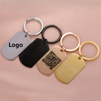 Porte-clés en métal vierge professionnel personnalisé, ovale, gravé au laser, avec texte, pendentif, en acier inoxydable, pour chiens, avec code QR
