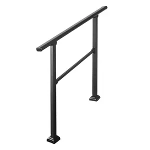 4 Steps Outdoor Stair Railing Carbon Steel Hand Rail Transitional Handrail