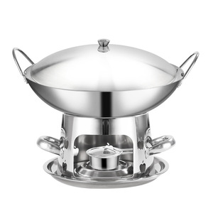 Chauffe-plat à alcool en acier inoxydable style thaïlandais 22/24/26cm <span class=keywords><strong>Shua</strong></span> <span class=keywords><strong>Shua</strong></span> pour une ou deux personnes - Product Image 4