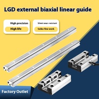 Rail de guidage linéaire à double axe LGD8, curseur LGB8 70/100mm, 4/6 roues en option avec verrouillage, rail coulissant linéaire en alliage d'aluminium