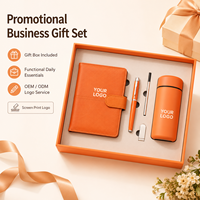 Coffret Cadeau Promotionnel Sérigraphié avec Carnet A5 à Sangle, Stylo, Recharge, Clé USB, Bouteille Isotherme dans une Boîte Cadeau Personnalisée pour Événements