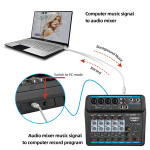 Mini Console DJ professionnelle OEM U6, ordinateur USB, enregistrement en direct, mélangeur Audio Usb à 6 canaux - Product Image 4