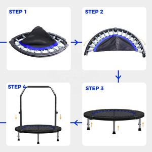 Trampoline pliable de 40 pouces pour adultes, mini trampoline pour adultes et enfants, trampoline d'exercice avec barre, trampoline de fitness d'intérieur - Product Image 3