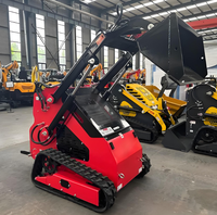 JOVE Mini Skid Steer Front Loader Kapasitas Bucket 0.11m Crawler Loader Mesin Bertenaga Tinggi Berbahan Bakar Bensin Euro5 Garansi 1 Tahun