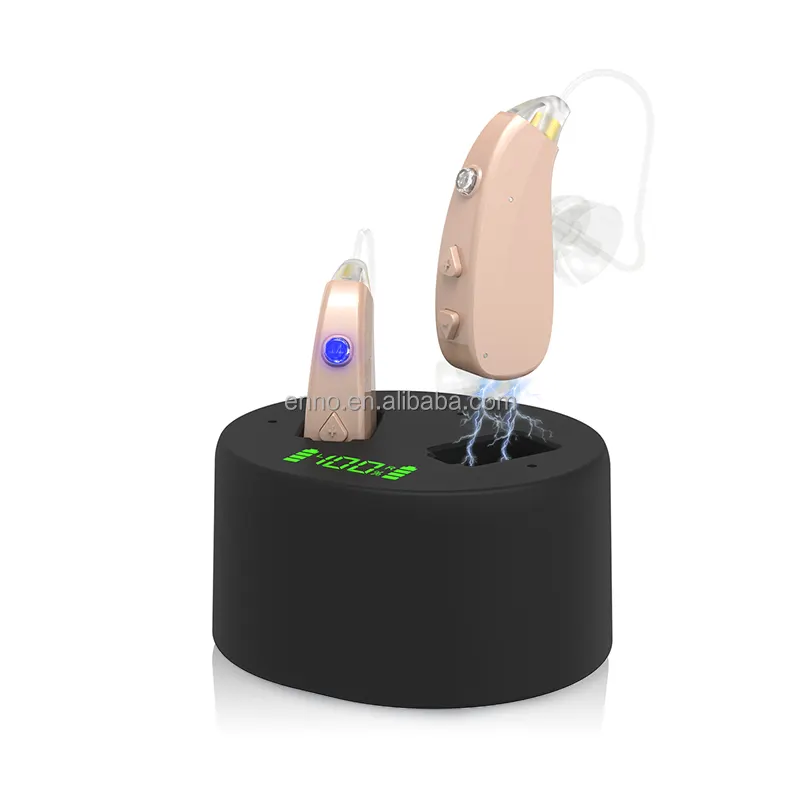 LEDディスプレイ付きの目に見えないフィットの補聴器用のスリムチューブで環境ノイズとフィードバック補聴器を抑制