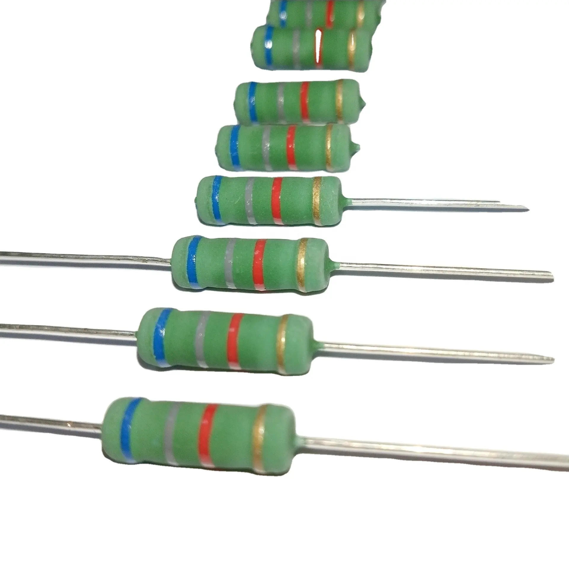 グリーンシリーズ1% 2% 5% 1/4W--5Wカラーリング抵抗金属皮膜酸化抵抗器