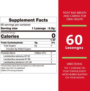 Sugar Free Oral <strong>Probiotic</strong> Bubble Lozenges <strong>Tablet</strong> 3 Billion CFU Support Teeth Gums Health and Fresh Breath - Product Image 6