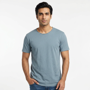 T-shirts en tricot à manches courtes pour hommes, col rond, coupe ajustée, extensibles, décontractés, basiques, en tricot, séchage rapide, pour hommes - Product Image 1