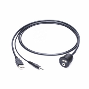 Barco <span class=keywords><strong>del</strong></span> coche Dash montaje USB 3,0 de 3,5mm Aux Cable de extensión plomo Panel de montaje - Product Image 1
