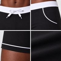 Shorts de bain pour hommes à séchage rapide, anti-UV, respirants, avec ceinture élastique blanche, passepoil contrastant et extensibilité quadridirectionnelle