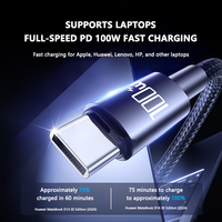 Cable de Datos de Alta Potencia de 100 W con Trenzado de Nailon, Transferencia de Datos de 480 Mbps, Tipo C a Tipo C, Carga Rápida para Computadora y Cámara, 1 M