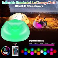 Chaise gonflable illuminée par LED Chaise gonflable de camping sans pompe Canapé gonflable à LED