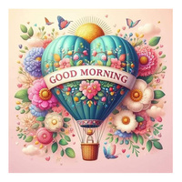 Ever Moment 5D DIY Diamond Art Painting Kit 2025 Desain Baru Balon Selamat Pagi Berbentuk Hati dengan Bunga ASF2938