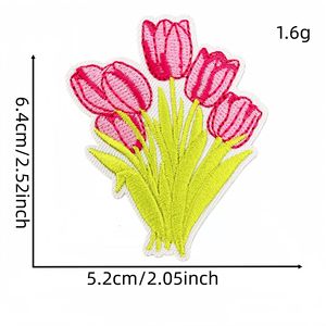 Parches Termoadhesivos Bordados con Diseños de Flores Verdes Frescas, Dibujos Animados, Corazones, Búhos, Tulipanes, Ángeles, Osos, Mariposas, Hongos, Cajas de Regalo y Helados - Product Image 4