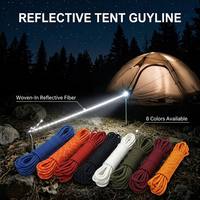 Cordon de fixation haute visibilité pour tente, fibre réfléchissante, multicolore, pour bâche de camping, corde de fixation au vent, longueur personnalisée, paracorde, sécurité nocturne