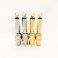 Adaptateur Jack Audio Stéréo Plaqué Or 6,35 mm (1/4) Mâle vers 3,5 mm (1/8) Femelle pour Câble Auxiliaire, Amplificateur de Guitare, Casque