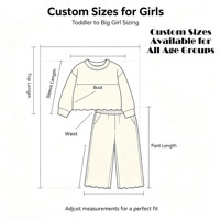 Ensemble de survêtement personnalisé pour enfants, sweat-shirt à col rond à ourlet festonné et pantalon large, 2 pièces assorties pour filles