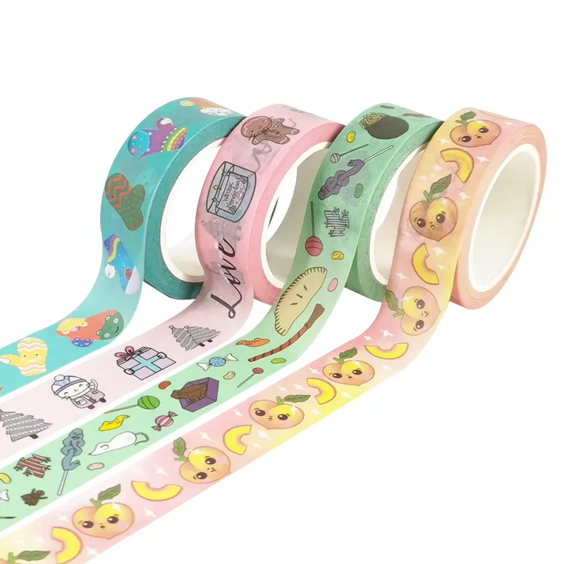custom waterproof colorful paper hight quality washi tape printing