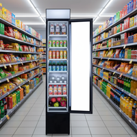 Réfrigérateur commercial vertical à porte vitrée de 220 L, à faible consommation d'énergie, pour boissons, idéal pour les magasins de proximité et la vente au détail