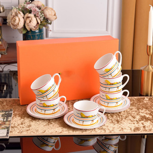 Vente chaude, service à thé de luxe européen en porcelaine osseuse, 12 pièces, tasses et soucoupes - Product Image 5