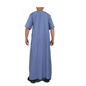 Conjunto de 2 Piezas, Thobe Largo Estilo África del Norte, Libia, Afganistán, Camisa y Pantalón Árabes, Hecho de Poliéster Suave - Product Image 4