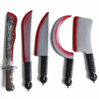 Accessoires d'Halloween Arme de Cosplay Jouets pour Enfants Faux Couteau en Plastique Sanglant Armes de Sang d'Horreur Décoration d'Halloween pour Enfants Drôle