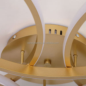 モダンな3色温度60Wリモコン付きシーリングライト、3段階調光、花びらデザイン、現代的なアクリルカバー、リビングルーム用ホームデコレーション - Product Image 3