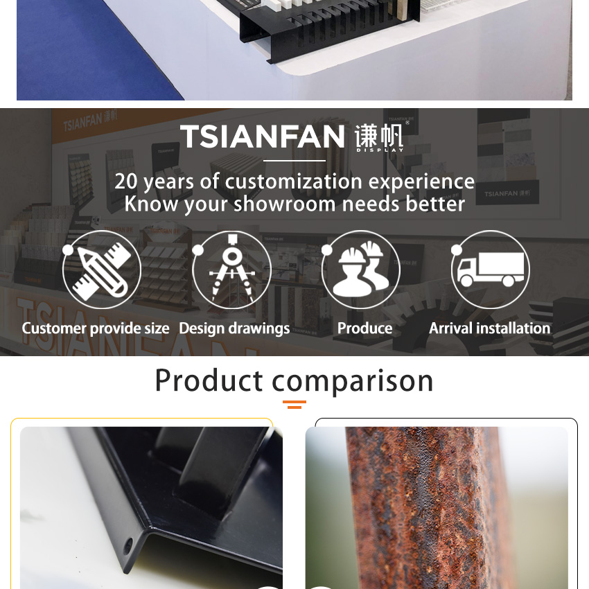 Countertop Mattress Sliding Wooden Door For Laminate Wall Mounted Roofing Tile Waterfall Rack Wall Tile Display Reck