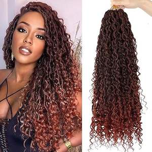 Extensiones de Cabello Sintético Natural para Ombre Marrón, Trenzas de Ganchillo Passion Twist Individuales, River Goddess Locs, Faux Locs, Cabello Rizado - Product Image 4