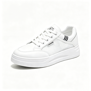Sneakers Casual Bianche Pure alla Moda per Donne <span class=keywords><strong>con</strong></span> Tomaia in Mesh PU, Suola <span class=keywords><strong>con</strong></span> Piattaforma, Design Retrò, per Tutte le Stagioni e Uso Quotidiano - Product Image 3