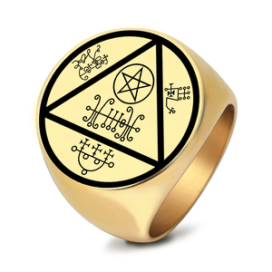 Amuleto de joyería espiritual, los espíritus de <span class=keywords><strong>la</strong></span> lujuria, regalos de amor y pasión, joyería de Talismán mágico, anillo de acero inoxidable grabado con láser - Product Image 1