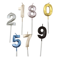 Bougies d'anniversaire artistiques dorées géométriques 3D à facettes populaires pour la fête d'anniversaire