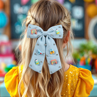 Barrettes à cheveux personnalisées avec breloque crayon pour filles, jolies pinces à cheveux nœud papillon, épingles à cheveux scolaires pour enfants, barrettes diamantées, accessoires de coiffure