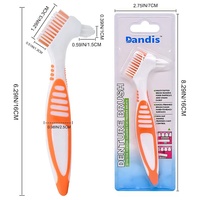 Brosses à dents ergonomiques portables à Double poils, brosses à dents multicouches pour le nettoyage des prothèses dentaires