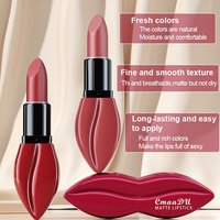 Rouge à Lèvres Mat Velours Sexy Teinte Nude Longue Tenue Anti-Transfert Brillant Lèvres Rouges Maquillage Femme Cosmétique