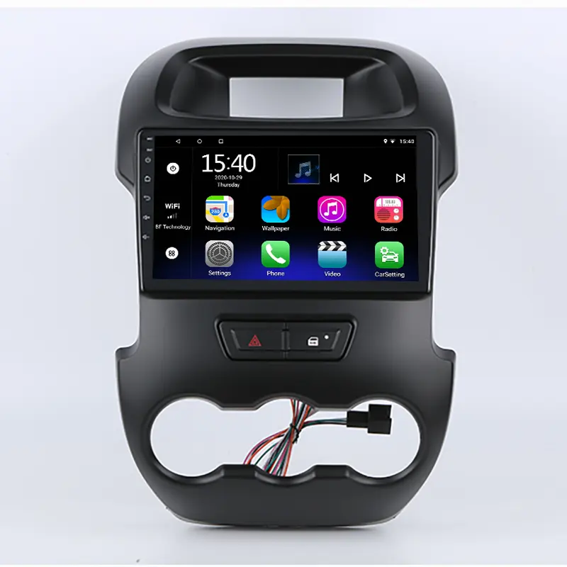 เครื่องเล่นวิดีโอในรถยนต์สำหรับ Ford Ranger,วิทยุระบบนำทาง GPS รถยนต์แอนดรอยด์ Quad Core 2 + 32GB IPS 2.5D ปุ่มหน้าจอสัมผัสสำหรับ Ford Ranger 2011-2014 9นิ้ว