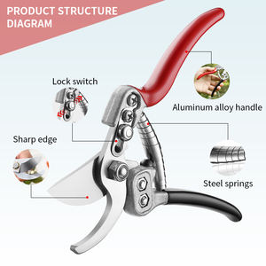 Ciseaux de jardin pointus professionnels de 7.2 pouces sécateur de sécurité bricolage pour outils à main de branches - Product Image 3